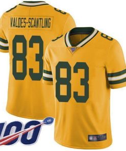 Nike Green Bay Packers #83 Marquez Valdes-Scantling Yellow Men's Stitched NFL Limited Rush 100th Season Jersey Men's