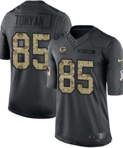 Nike Green Bay Packers #85 Robert Tonyan Black Men's Stitched NFL Limited 2016 Salute to Service Jersey Men's