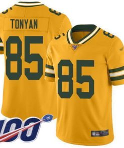 Nike Green Bay Packers #85 Robert Tonyan Gold Men's Stitched NFL Limited Inverted Legend 100th Season Jersey Men's