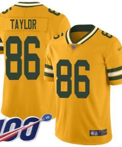Nike Green Bay Packers #86 Malik Taylor Gold Men's Stitched NFL Limited Inverted Legend 100th Season Jersey Men's