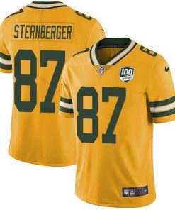 Nike Green Bay Packers #87 Jace Sternberger Yellow Men's 100th Season Stitched NFL Limited Rush Jersey Men's