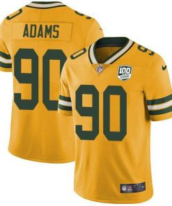 Nike Green Bay Packers #90 Montravius Adams Yellow Men's 100th Season Stitched NFL Limited Rush Jersey Men's