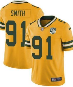Nike Green Bay Packers #91 Preston Smith Yellow Men's 100th Season Stitched NFL Limited Rush Jersey Men's