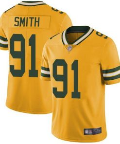 Nike Green Bay Packers #91 Preston Smith Yellow Men's Stitched NFL Limited Rush Jersey Men's