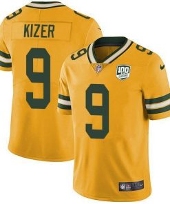 Nike Green Bay Packers #9 DeShone Kizer Yellow Men's 100th Season Stitched NFL Limited Rush Jersey Men's