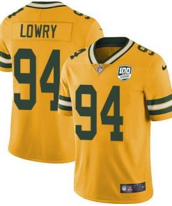 Nike Green Bay Packers #94 Dean Lowry Yellow Men's 100th Season Stitched NFL Limited Rush Jersey Men's