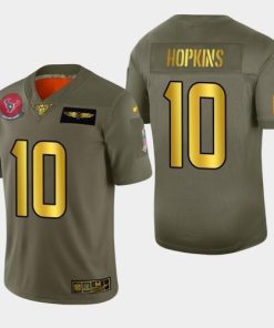 Nike Houston Texans #10 DeAndre Hopkins Men's Olive Gold 2019 Salute to Service NFL 100 Limited Jersey Men's