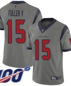 Nike Houston Texans #15 Will Fuller V Gray Men's Stitched NFL Limited Inverted Legend 100th Season Jersey Men's