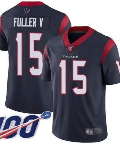Nike Houston Texans #15 Will Fuller V Navy Blue Team Color Men's Stitched NFL 100th Season Vapor Limited Jersey Men's
