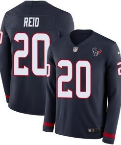 Nike Houston Texans #20 Justin Reid Navy Blue Team Color Men's Stitched NFL Limited Therma Long Sleeve Jersey Men's