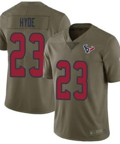 Nike Houston Texans #23 Carlos Hyde Olive Men's Stitched NFL Limited 2017 Salute To Service Jersey Men's