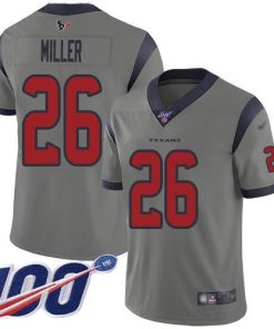 Nike Houston Texans #26 Lamar Miller Gray Men's Stitched NFL Limited Inverted Legend 100th Season Jersey Men's