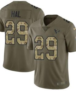 Nike Houston Texans #29 Andre Hal Olive/Camo Men's Stitched NFL Limited 2017 Salute To Service Jersey Men's