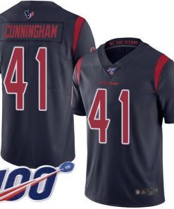 Nike Houston Texans #41 Zach Cunningham Navy Blue Men's Stitched NFL Limited Rush 100th Season Jersey Men's