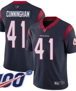 Nike Houston Texans #41 Zach Cunningham Navy Blue Team Color Men's Stitched NFL 100th Season Vapor Limited Jersey Men's
