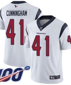 Nike Houston Texans #41 Zach Cunningham White Men's Stitched NFL 100th Season Vapor Limited Jersey Men's