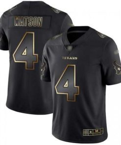 Nike Houston Texans #4 Deshaun Watson Black/Gold Men's Stitched NFL Vapor Untouchable Limited Jersey Men's