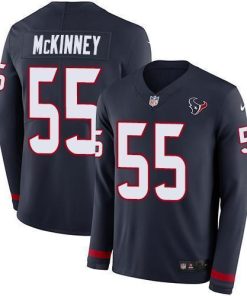 Nike Houston Texans #55 Benardrick McKinney Navy Blue Team Color Men's Stitched NFL Limited Therma Long Sleeve Jersey Men's
