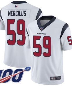 Nike Houston Texans #59 Whitney Mercilus White Men's Stitched NFL 100th Season Vapor Limited Jersey Men's