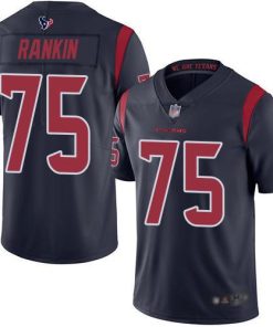 Nike Houston Texans #75 Martinas Rankin Navy Blue Men's Stitched NFL Limited Rush Jersey Men's