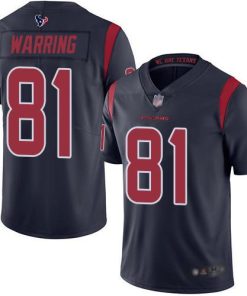 Nike Houston Texans #81 Kahale Warring Navy Blue Men's Stitched NFL Limited Rush Jersey Men's