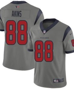 Nike Houston Texans #88 Jordan Akins Gray Men's Stitched NFL Limited Inverted Legend Jersey Men's