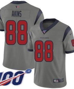 Nike Houston Texans #88 Jordan Akins Gray Men's Stitched NFL Limited Inverted Legend 100th Season Jersey Men's