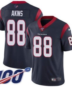 Nike Houston Texans #88 Jordan Akins Navy Blue Team Color Men's Stitched NFL 100th Season Vapor Untouchable Limited Jersey Men's