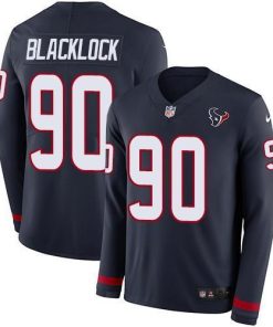 Nike Houston Texans #90 Ross Blacklock Navy Blue Team Color Men's Stitched NFL Limited Therma Long Sleeve Jersey Men's