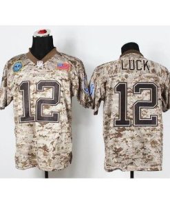 Nike Indianapolis Colts #12 Andrew Luck Camo Men's Stitched NFL New Elite USMC Jersey Men's