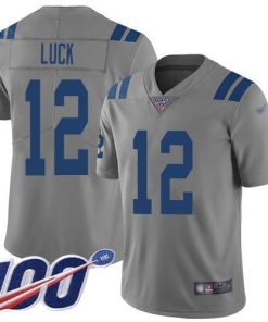 Nike Indianapolis Colts #12 Andrew Luck Gray Men's Stitched NFL Limited Inverted Legend 100th Season Jersey Men's