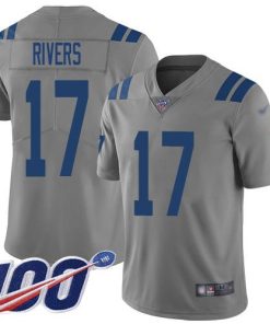 Nike Indianapolis Colts #17 Philip Rivers Gray Men's Stitched NFL Limited Inverted Legend 100th Season Jersey Men's