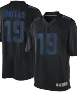 Nike Indianapolis Colts #19 Johnny Unitas Black Men's Stitched NFL Impact Limited Jersey Men's