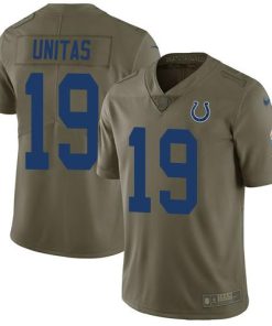 Nike Indianapolis Colts #19 Johnny Unitas Olive Men's Stitched NFL Limited 2017 Salute to Service Jersey Men's