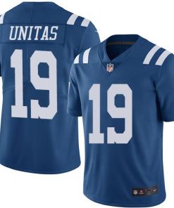 Nike Indianapolis Colts #19 Johnny Unitas Royal Blue Men's Stitched NFL Limited Rush Jersey Men's