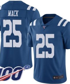Nike Indianapolis Colts #25 Marlon Mack Royal Blue Men's Stitched NFL Limited Rush 100th Season Jersey Men's