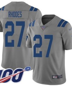 Nike Indianapolis Colts #27 Xavier Rhodes Gray Men's Stitched NFL Limited Inverted Legend 100th Season Jersey Men's