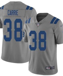 Nike Indianapolis Colts #38 T.J. Carrie Gray Men's Stitched NFL Limited Inverted Legend Jersey Men's