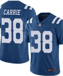 Nike Indianapolis Colts #38 T.J. Carrie Royal Blue Men's Stitched NFL Limited Rush Jersey Men's
