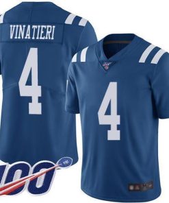 Nike Indianapolis Colts #4 Adam Vinatieri Royal Blue Men's Stitched NFL Limited Rush 100th Season Jersey Men's