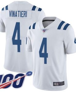 Nike Indianapolis Colts #4 Adam Vinatieri White Men's Stitched NFL 100th Season Vapor Limited Jersey Men's