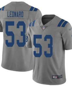 Nike Indianapolis Colts #53 Darius Leonard Gray Men's Stitched NFL Limited Inverted Legend Jersey Men's