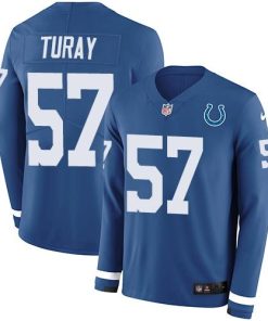Nike Indianapolis Colts #57 Kemoko Turay Royal Blue Team Color Men's Stitched NFL Limited Therma Long Sleeve Jersey Men's