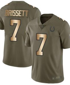 Nike Indianapolis Colts #7 Jacoby Brissett Olive/Gold Men's Stitched NFL Limited 2017 Salute To Service Jersey Men's