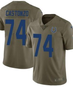 Nike Indianapolis Colts #74 Anthony Castonzo Olive Men's Stitched NFL Limited 2017 Salute To Service Jersey Men's