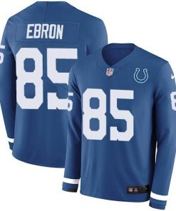 Nike Indianapolis Colts #85 Eric Ebron Royal Blue Team Color Men's Stitched NFL Limited Therma Long Sleeve Jersey Men's