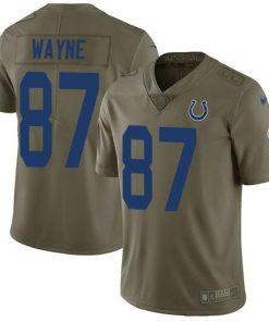 Nike Indianapolis Colts #87 Reggie Wayne Olive Men's Stitched NFL Limited 2017 Salute to Service Jersey Men's