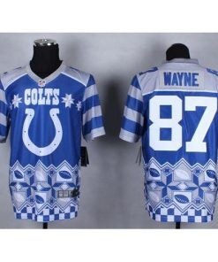 Nike Indianapolis Colts #87 Reggie Wayne Royal Blue Men's Stitched NFL Elite Noble Fashion Jersey Men's