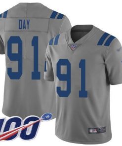 Nike Indianapolis Colts #91 Sheldon Day Gray Men's Stitched NFL Limited Inverted Legend 100th Season Jersey Men's