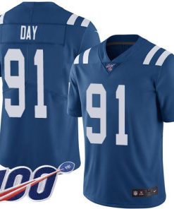 Nike Indianapolis Colts #91 Sheldon Day Royal Blue Team Color Men's Stitched NFL 100th Season Vapor Untouchable Limited Jersey Men's